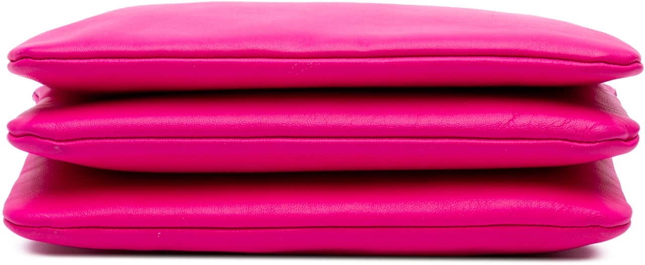 Celine Small Lambskin Trio Crossbody Roze
