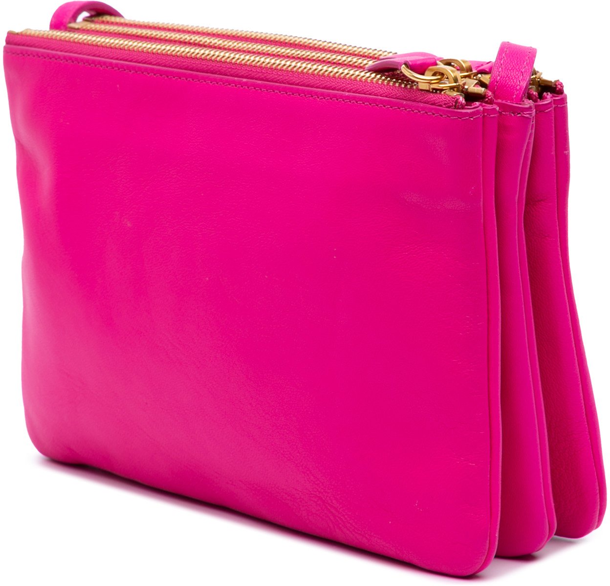 Celine Small Lambskin Trio Crossbody Roze