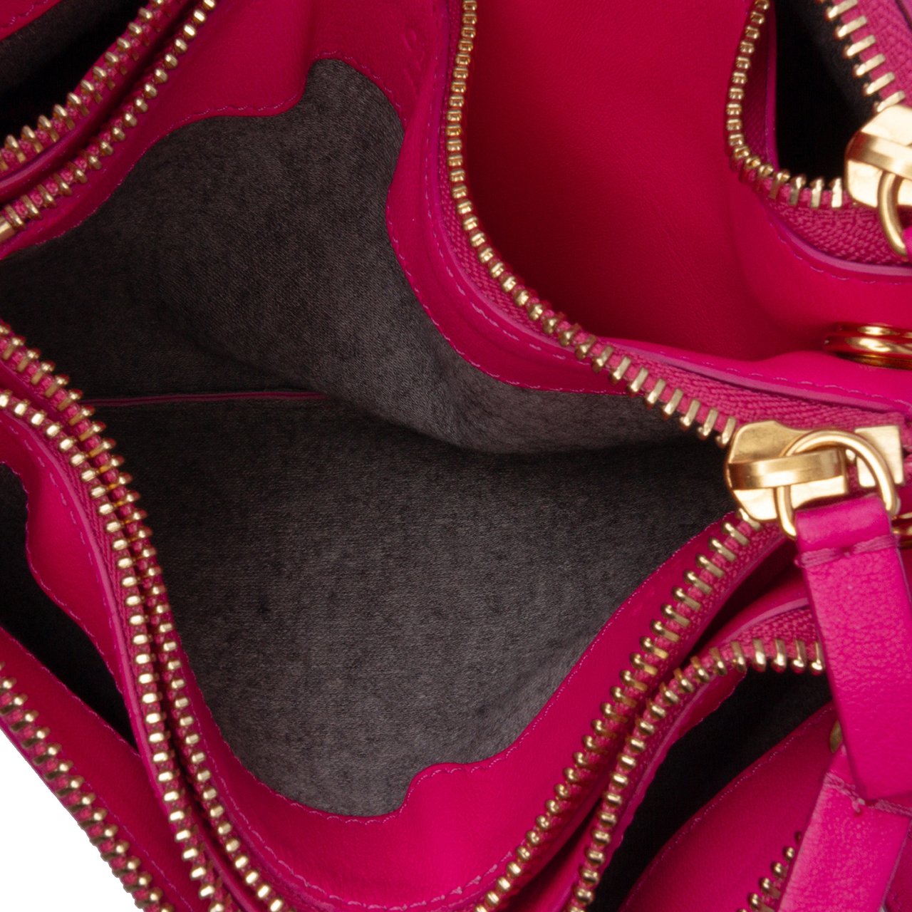 Celine Small Lambskin Trio Crossbody Roze