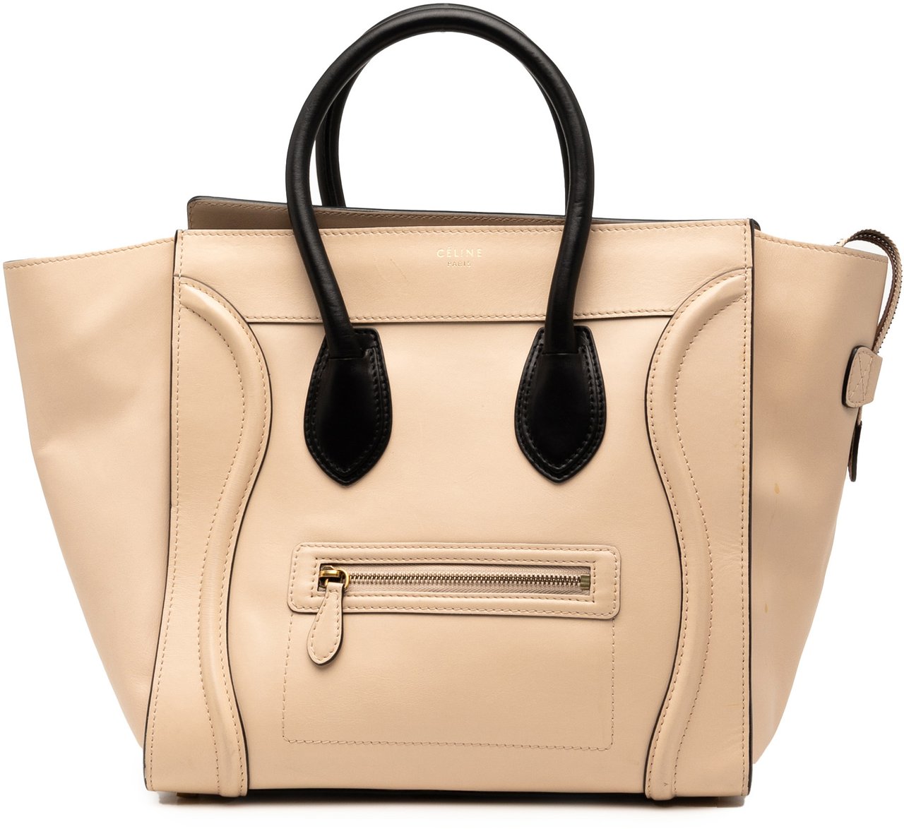 Celine Mini Bicolor Luggage Tote Bruin