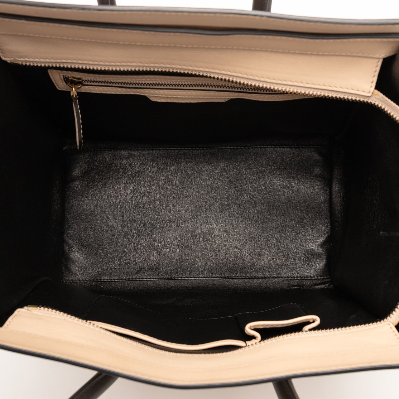 Celine Mini Bicolor Luggage Tote Bruin