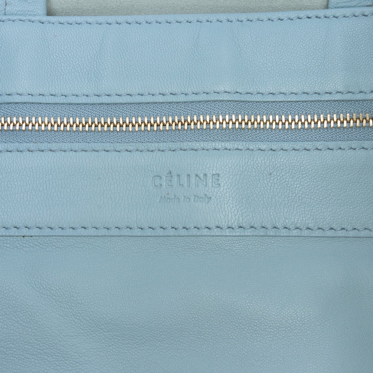 Celine Bicolor Leather Vertical Cabas Tote Blauw