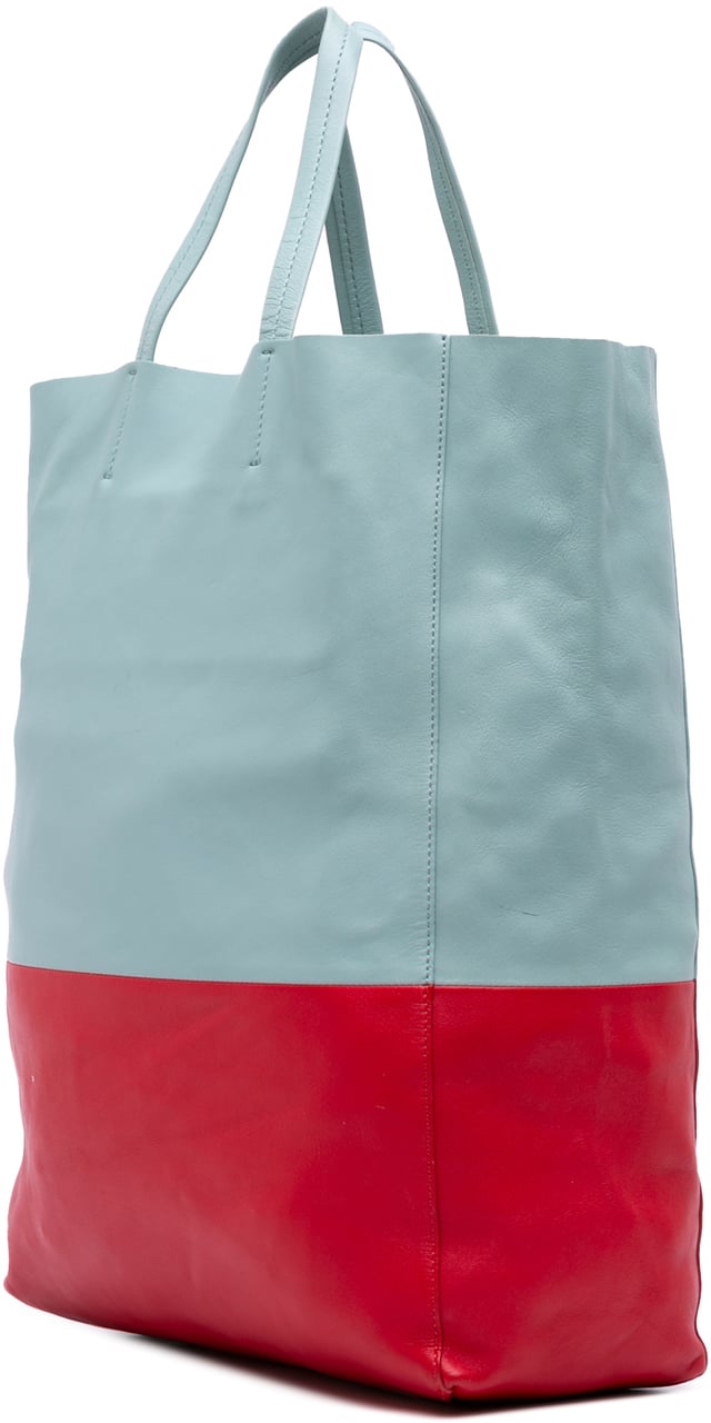 Celine Bicolor Leather Vertical Cabas Tote Blauw
