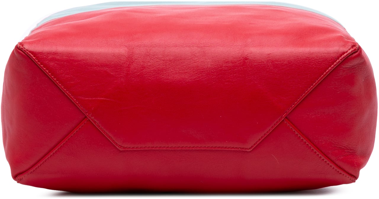 Celine Bicolor Leather Vertical Cabas Tote Blauw