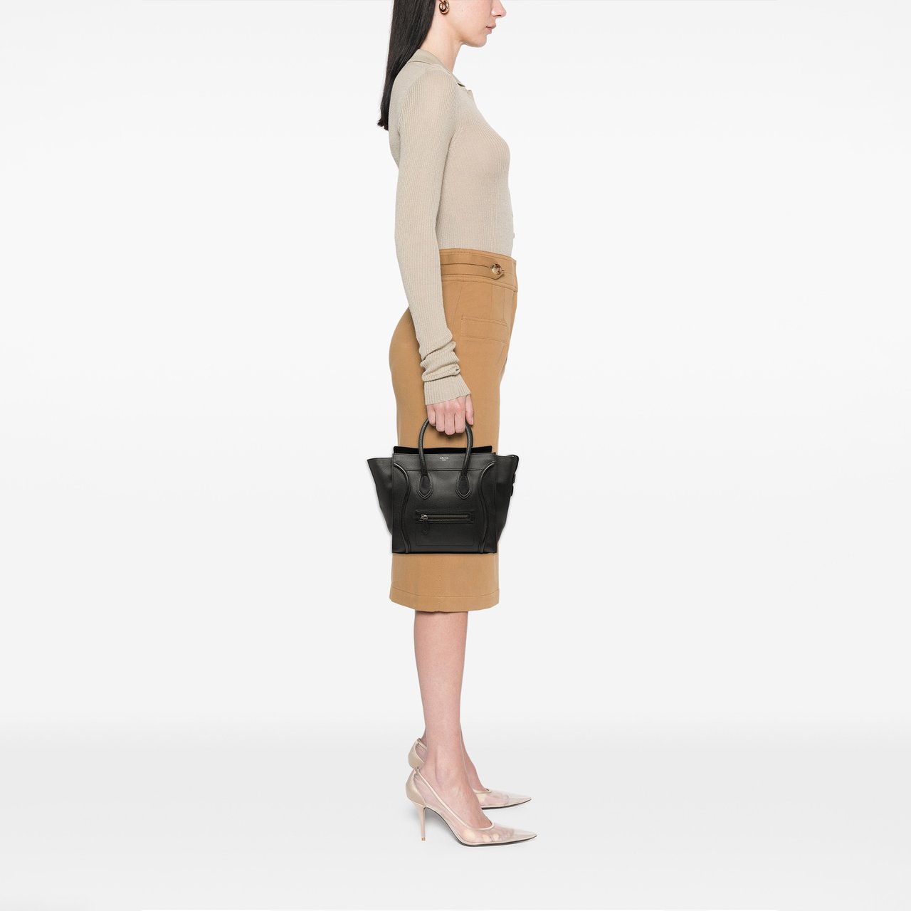 Celine Mini Luggage Leather Tote Zwart