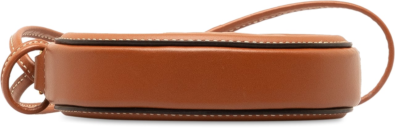 Celine Calfskin Cuir Triomphe Oval Clutch Bruin