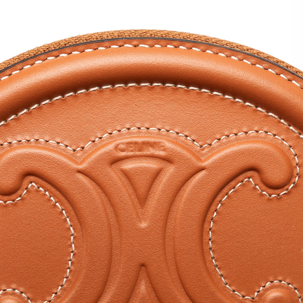 Celine Calfskin Cuir Triomphe Oval Clutch Bruin