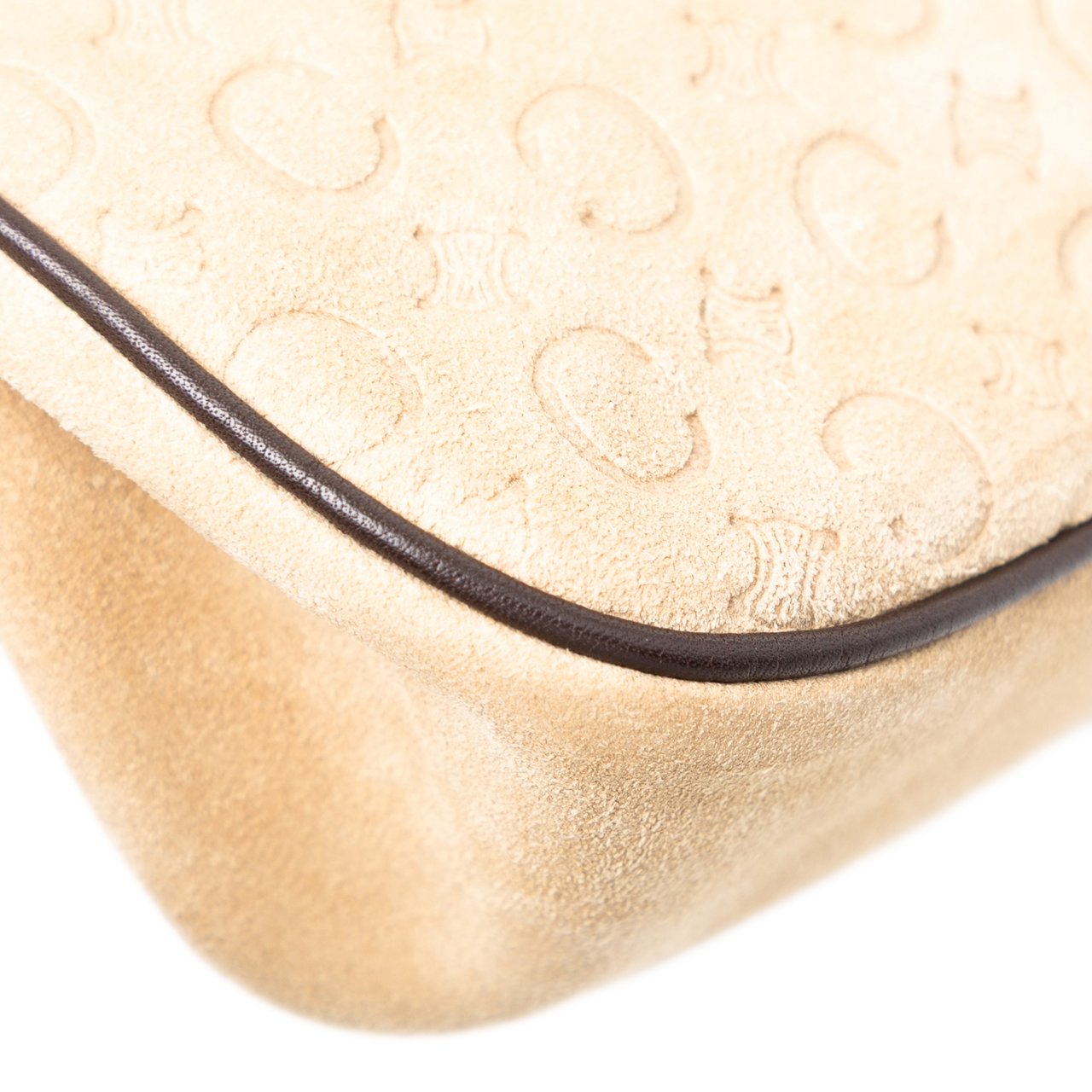 Celine C Macadam Suede Shoulder Bag Bruin