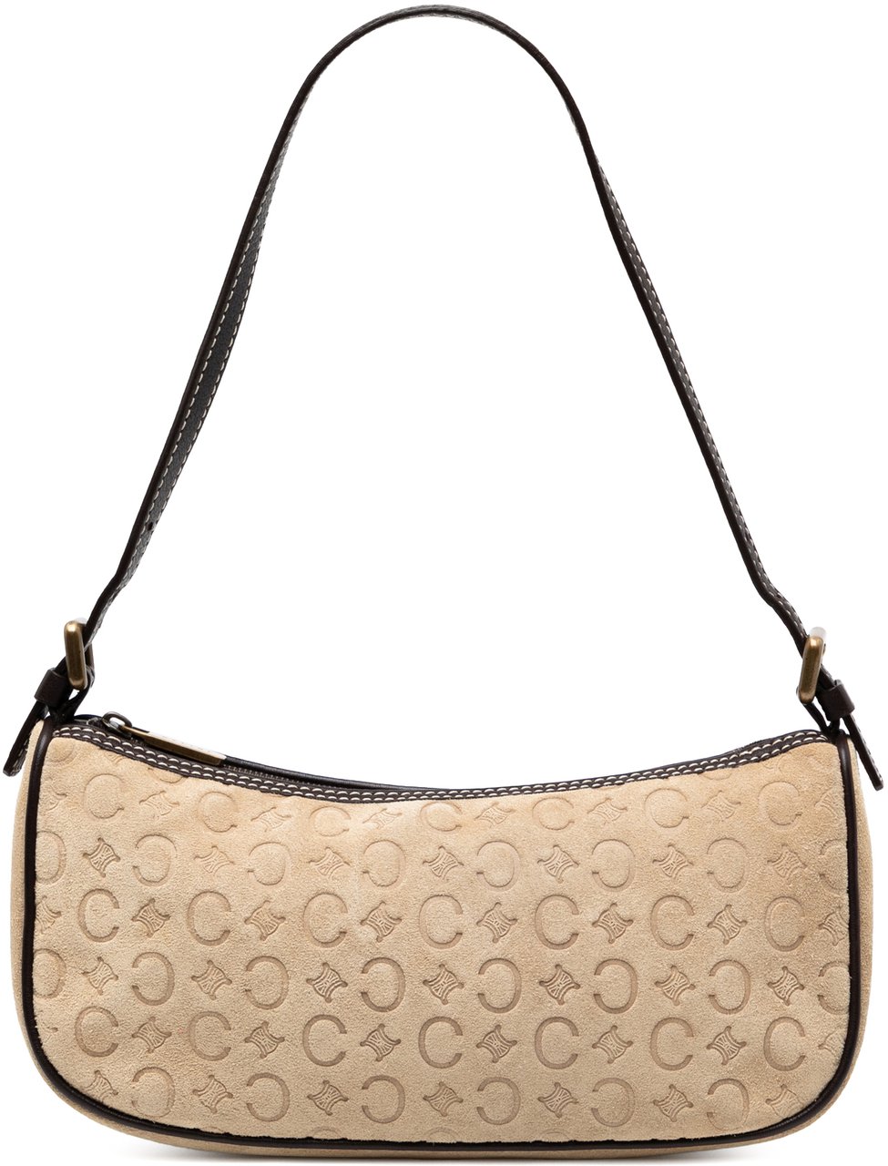 Celine C Macadam Suede Shoulder Bag Bruin