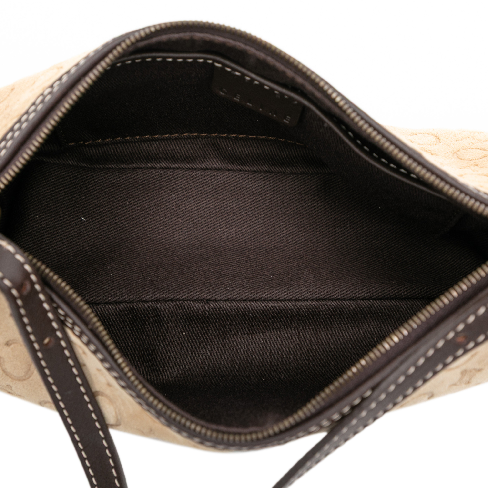 Celine C Macadam Suede Shoulder Bag Bruin