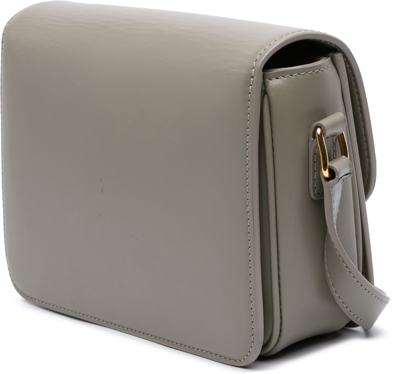 Celine Teen Shiny Calfskin Triomphe Crossbody Grijs