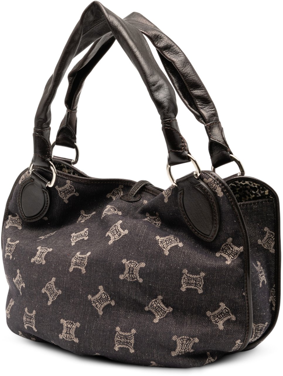 Celine Macadam Denim Bittersweet Hobo Bag Bruin