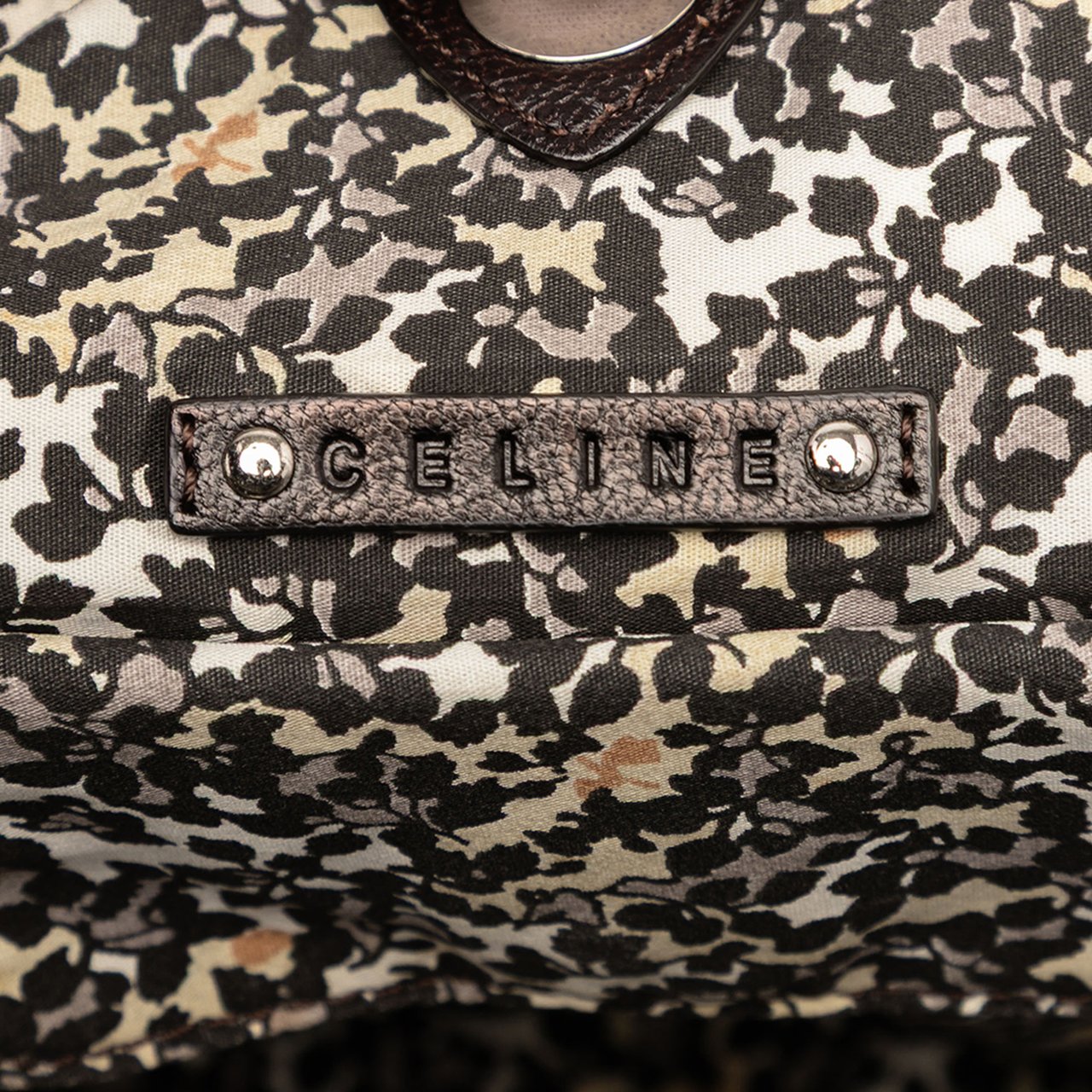 Celine Macadam Denim Bittersweet Hobo Bag Bruin