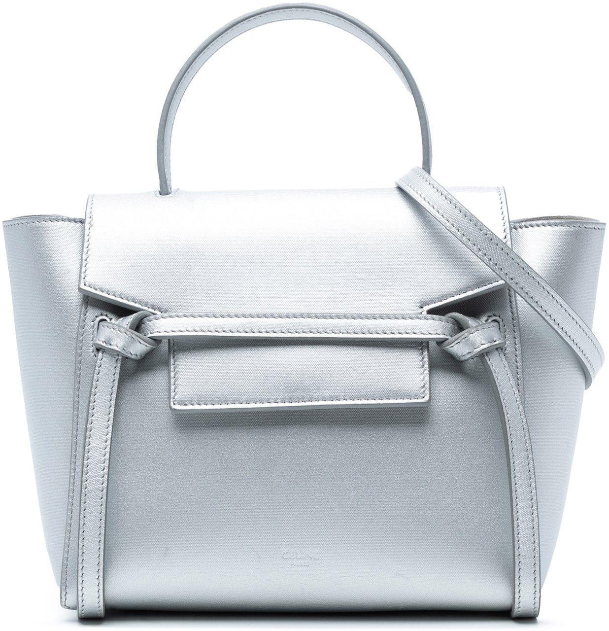 Celine Nano Laminated Calfskin Belt Bag Zilver