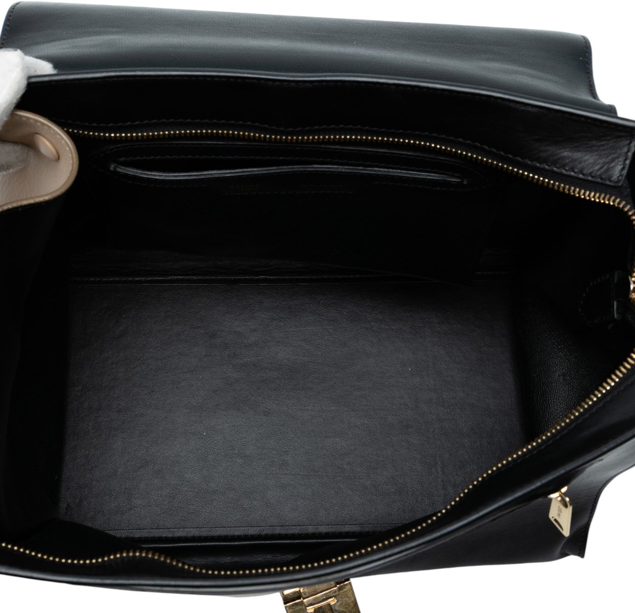 Celine Medium Tricolor Calfskin and Suede Trapeze Satchel Zwart