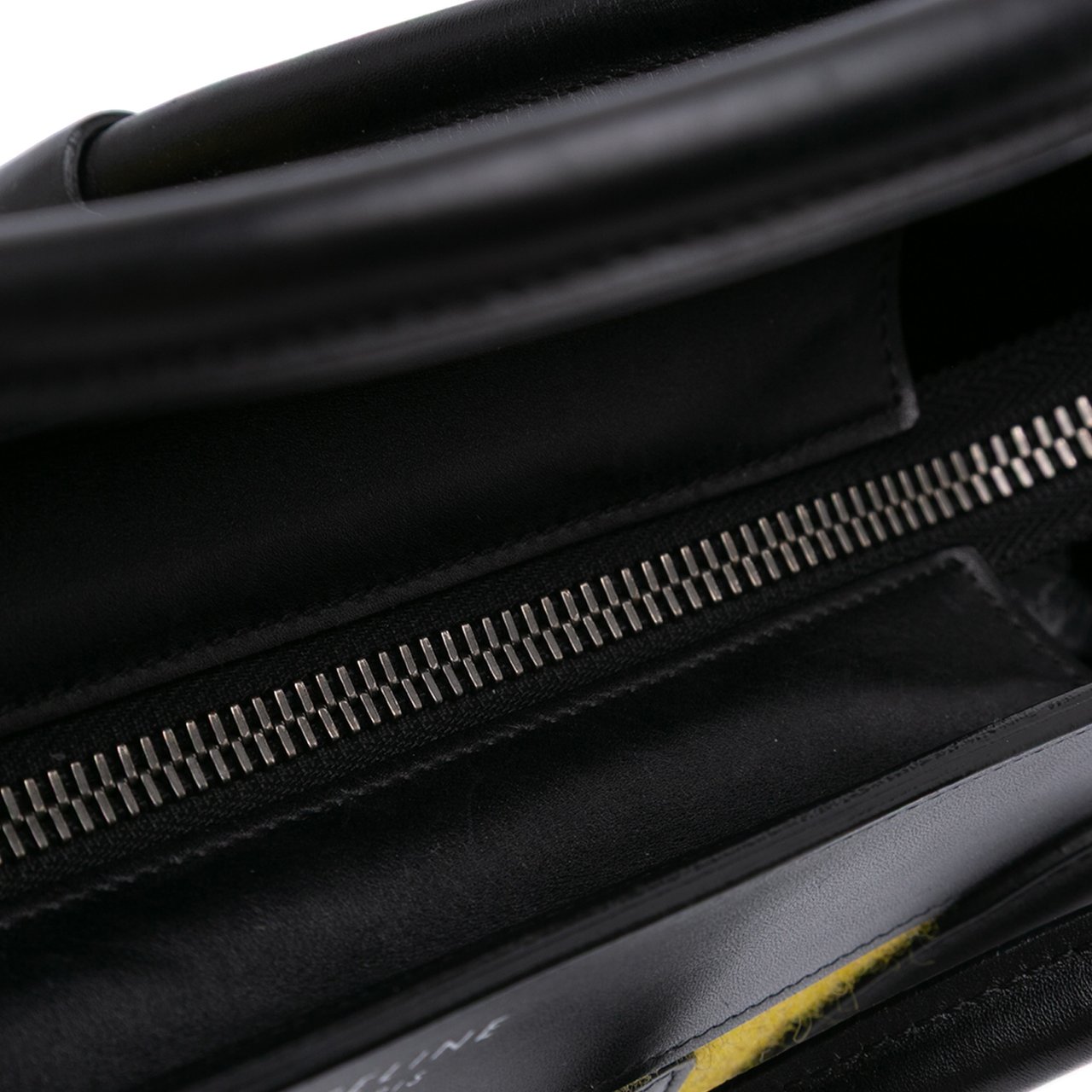 Celine Micro Tricolor Felt Wool and Calfskin Luggage Tote Geel