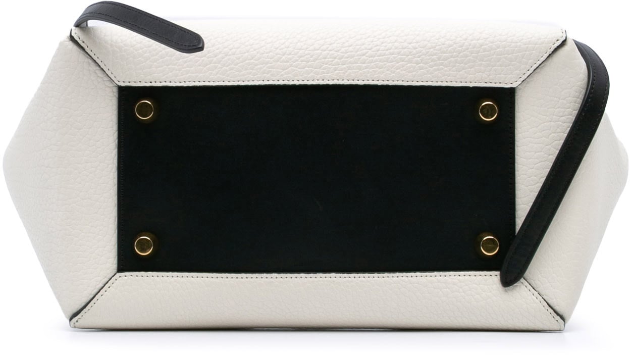 Celine Mini Bicolor Leather Belt Satchel Wit