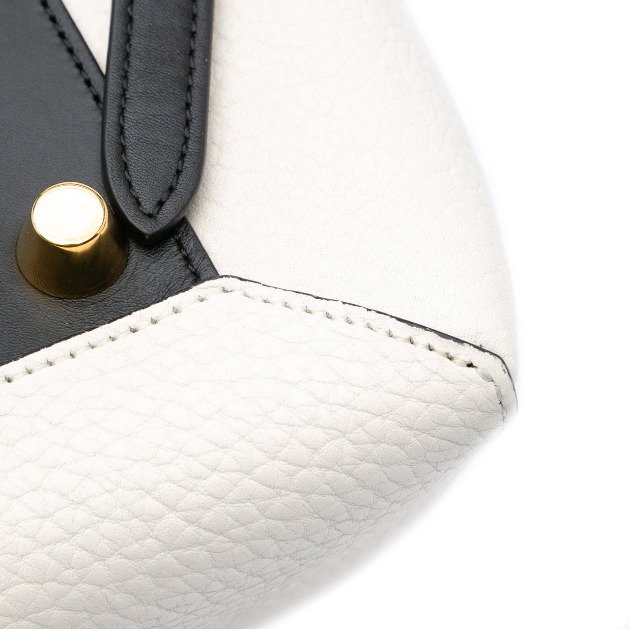 Celine Mini Bicolor Leather Belt Satchel Wit
