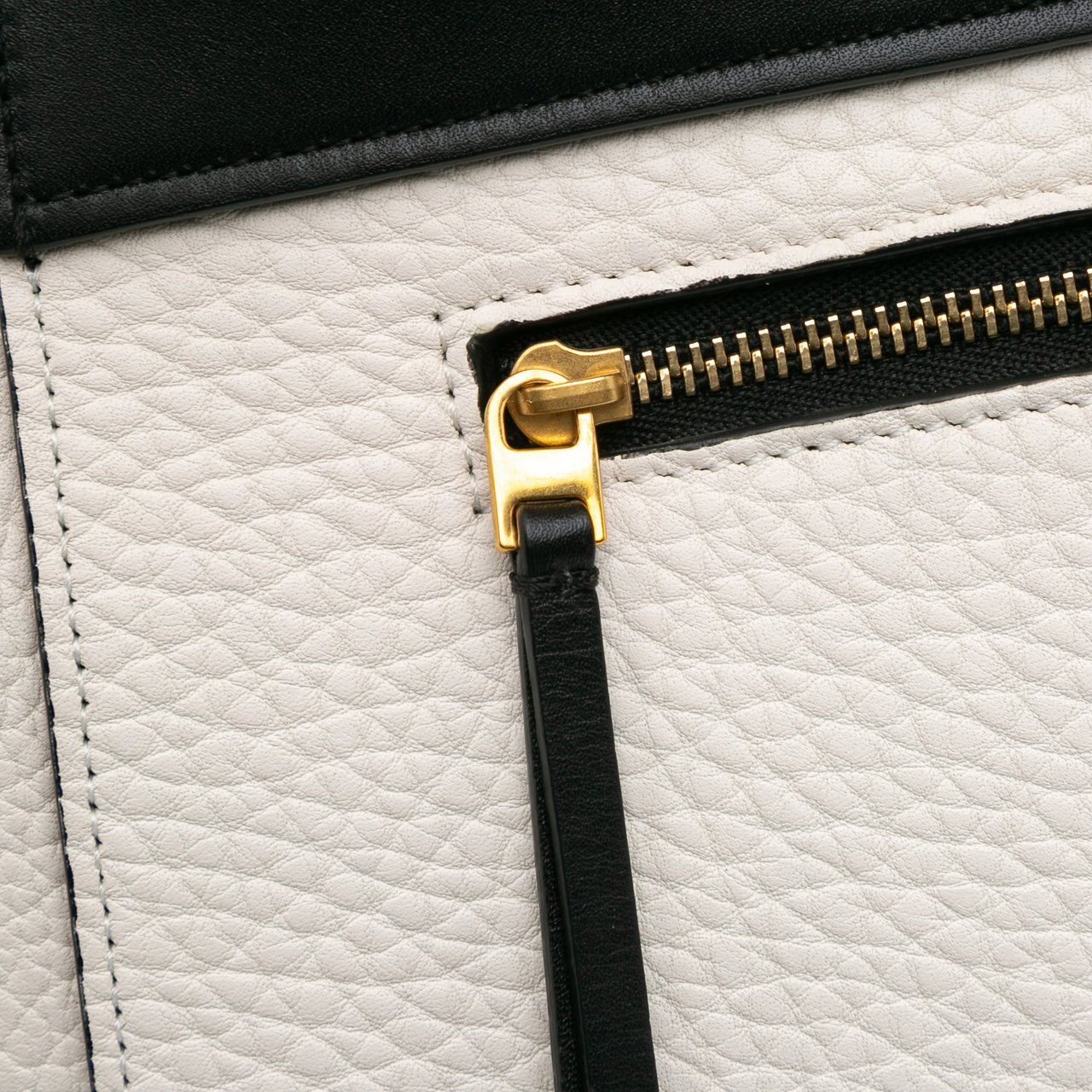 Celine Mini Bicolor Leather Belt Satchel Wit