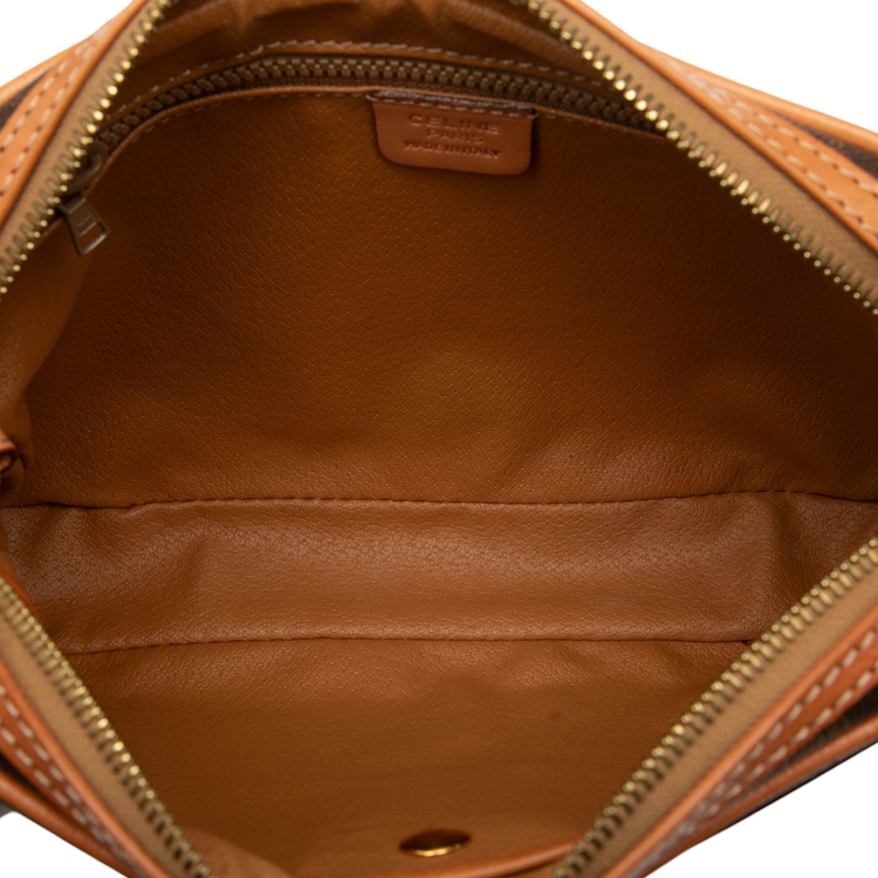 Celine Macadam Coated Canvas Clutch Bruin