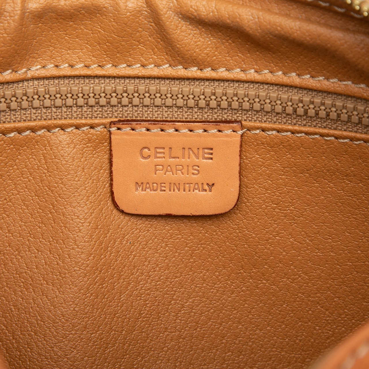 Celine Macadam Coated Canvas Clutch Bruin