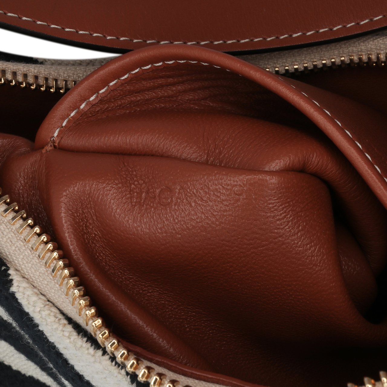 Celine Zebra Print Canvas Ava Shoulder Bag Bruin