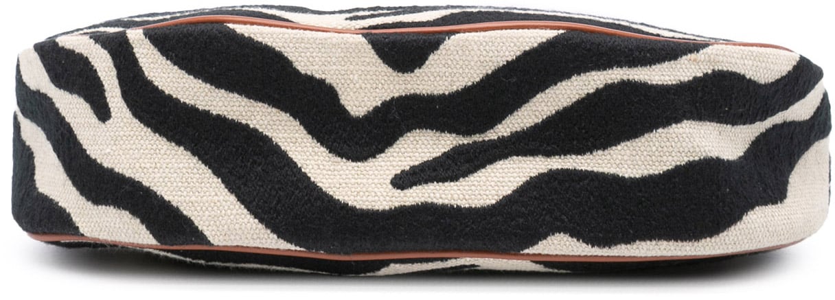 Celine Zebra Print Canvas Ava Shoulder Bag Bruin
