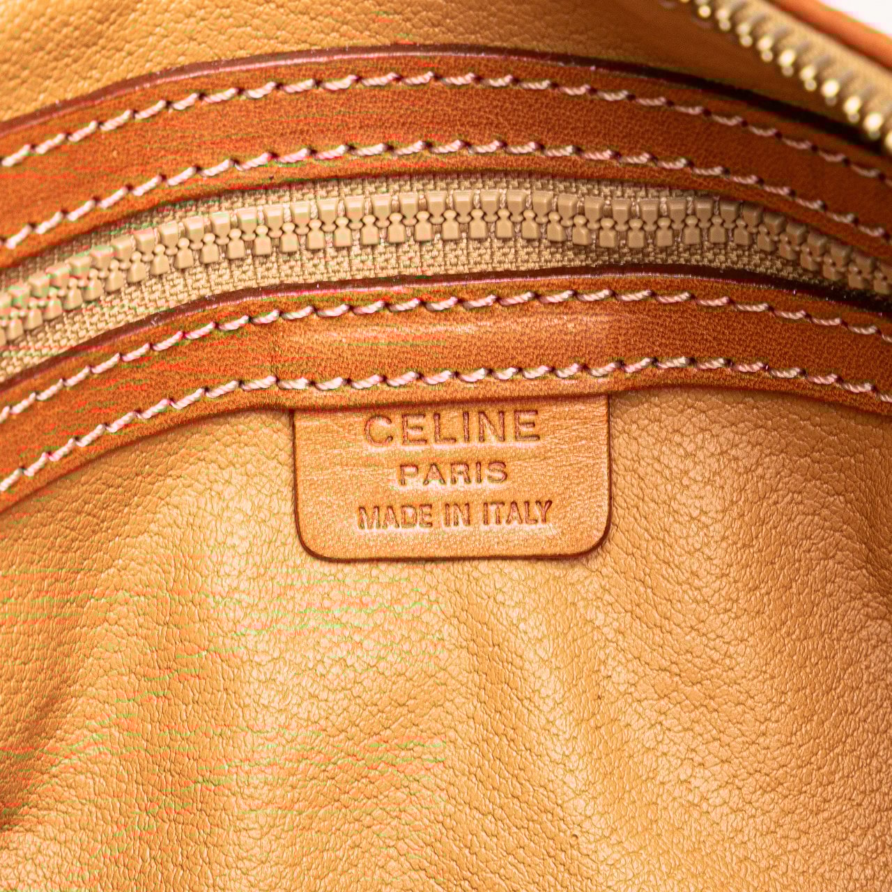 Celine Macadam Coated Canvas Shoulder Bag Bruin