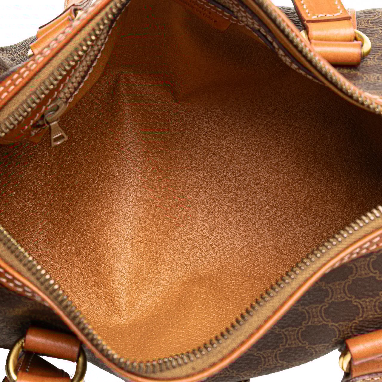 Celine Macadam Coated Canvas Shoulder Bag Bruin