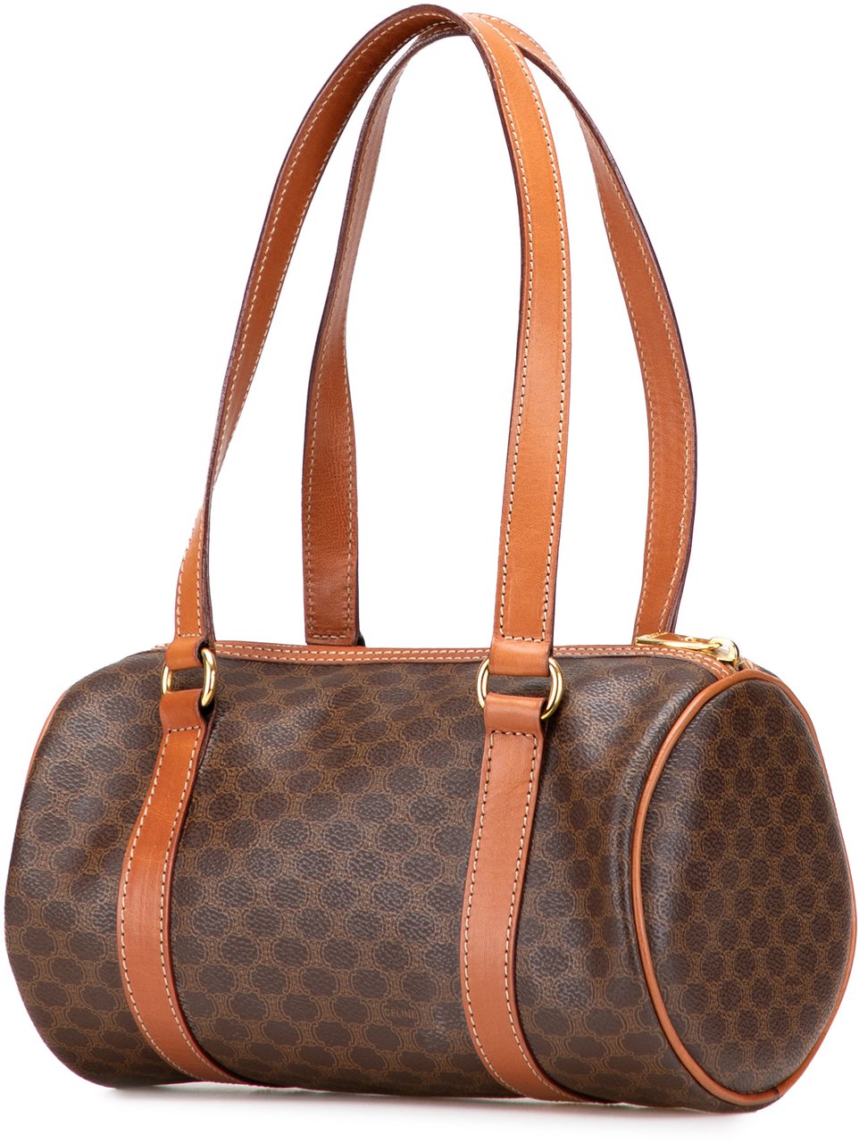 Celine Macadam Coated Canvas Shoulder Bag Bruin