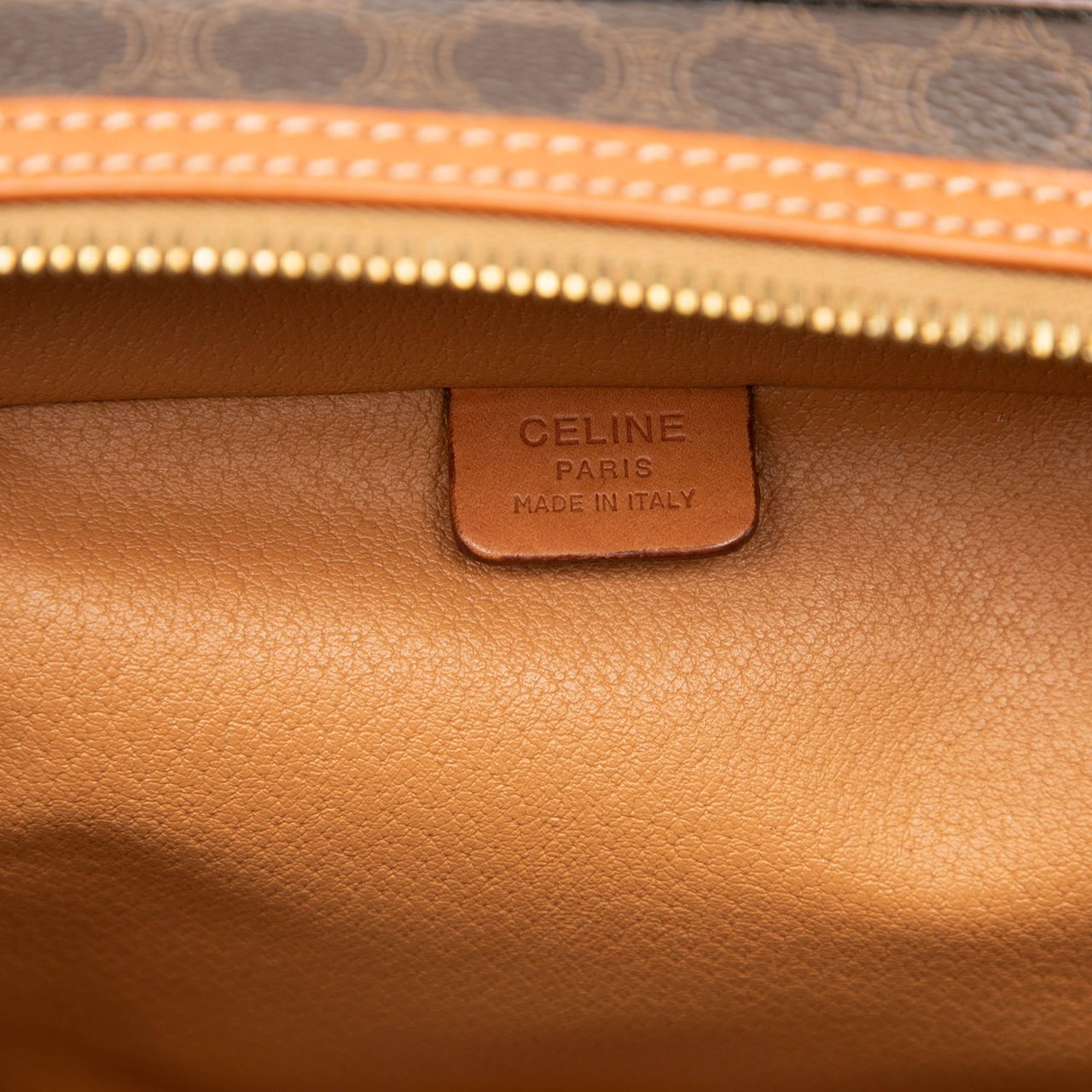 Celine Macadam Coated Canvas Vanity Bag Bruin