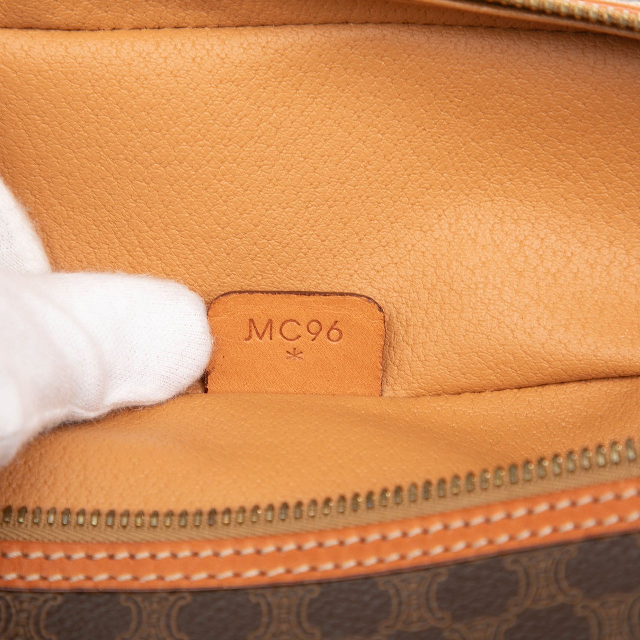 Celine Macadam Coated Canvas Vanity Bag Bruin