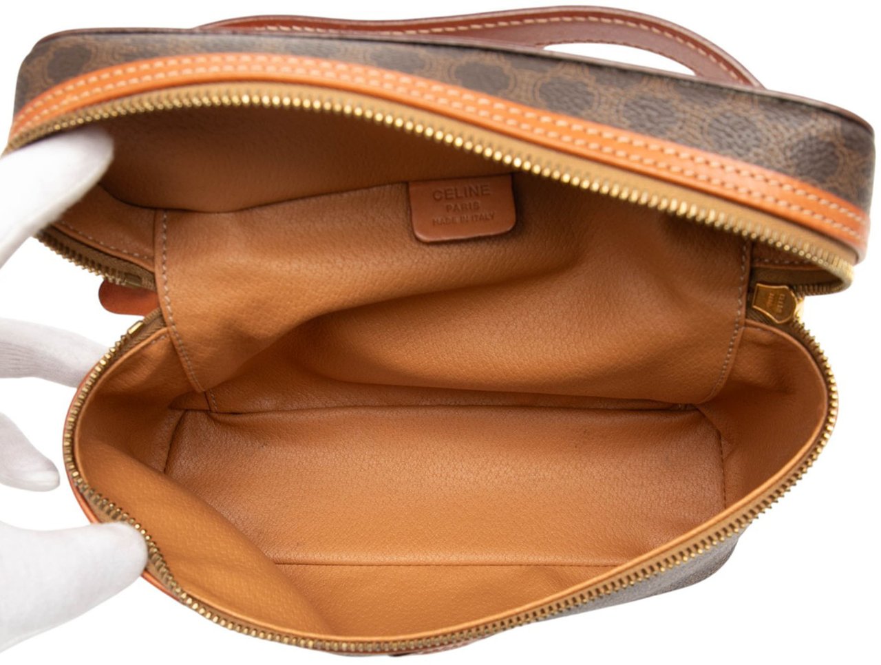 Celine Macadam Coated Canvas Vanity Bag Bruin