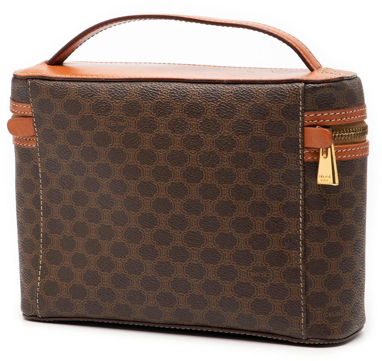 Celine Macadam Coated Canvas Vanity Bag Bruin