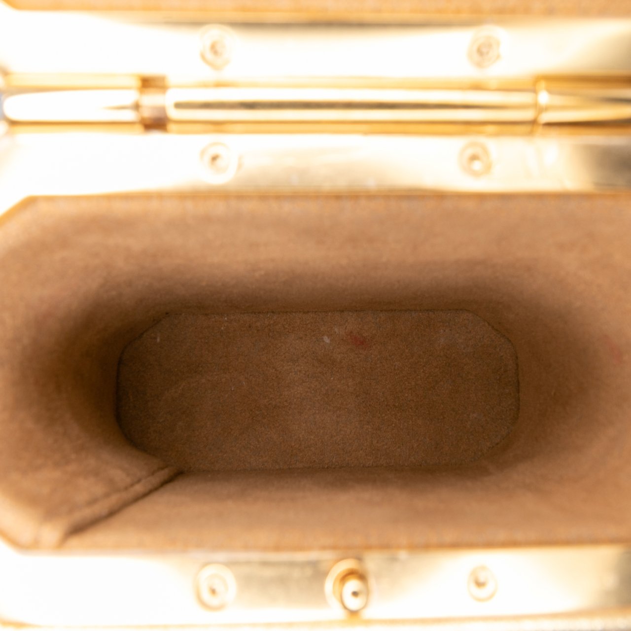 Celine Metallic Calfskin Triomphe Lock Bag Goud