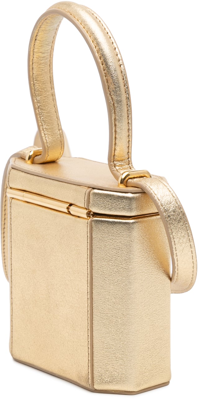 Celine Metallic Calfskin Triomphe Lock Bag Goud