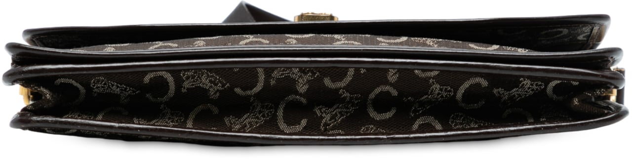 Celine C Carriage Canvas Shoulder Bag Bruin