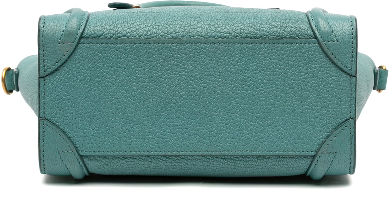 Celine Nano Goatskin Luggage Tote Blauw