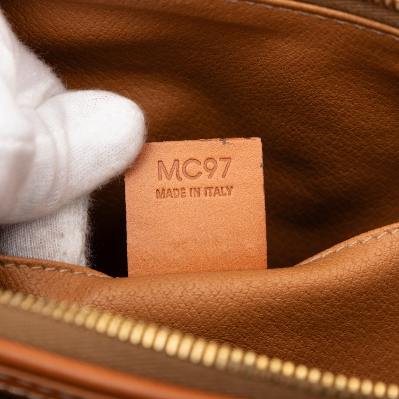 Celine Macadam Coated Canvas Cosmetic Pouch Bruin