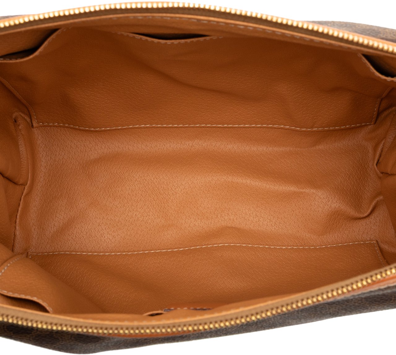 Celine Macadam Coated Canvas Cosmetic Pouch Bruin