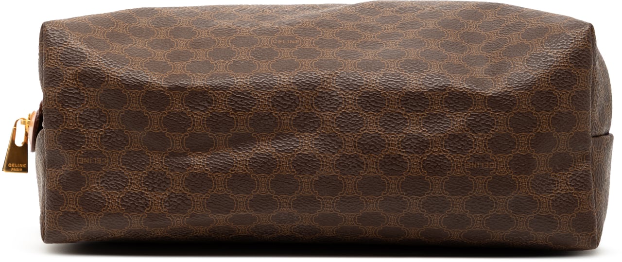 Celine Macadam Coated Canvas Cosmetic Pouch Bruin