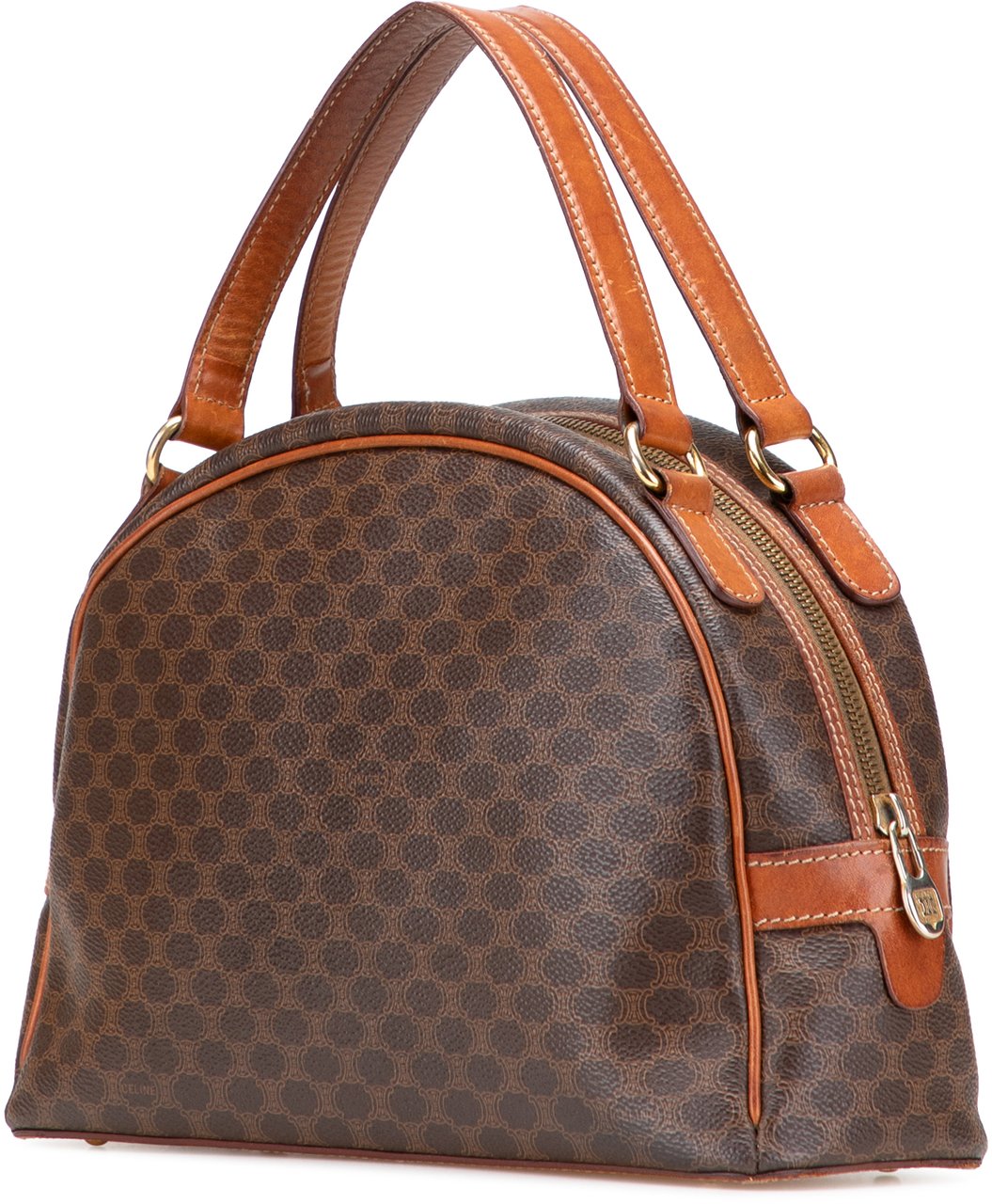 Celine Macadam Coated Canvas Handbag Bruin
