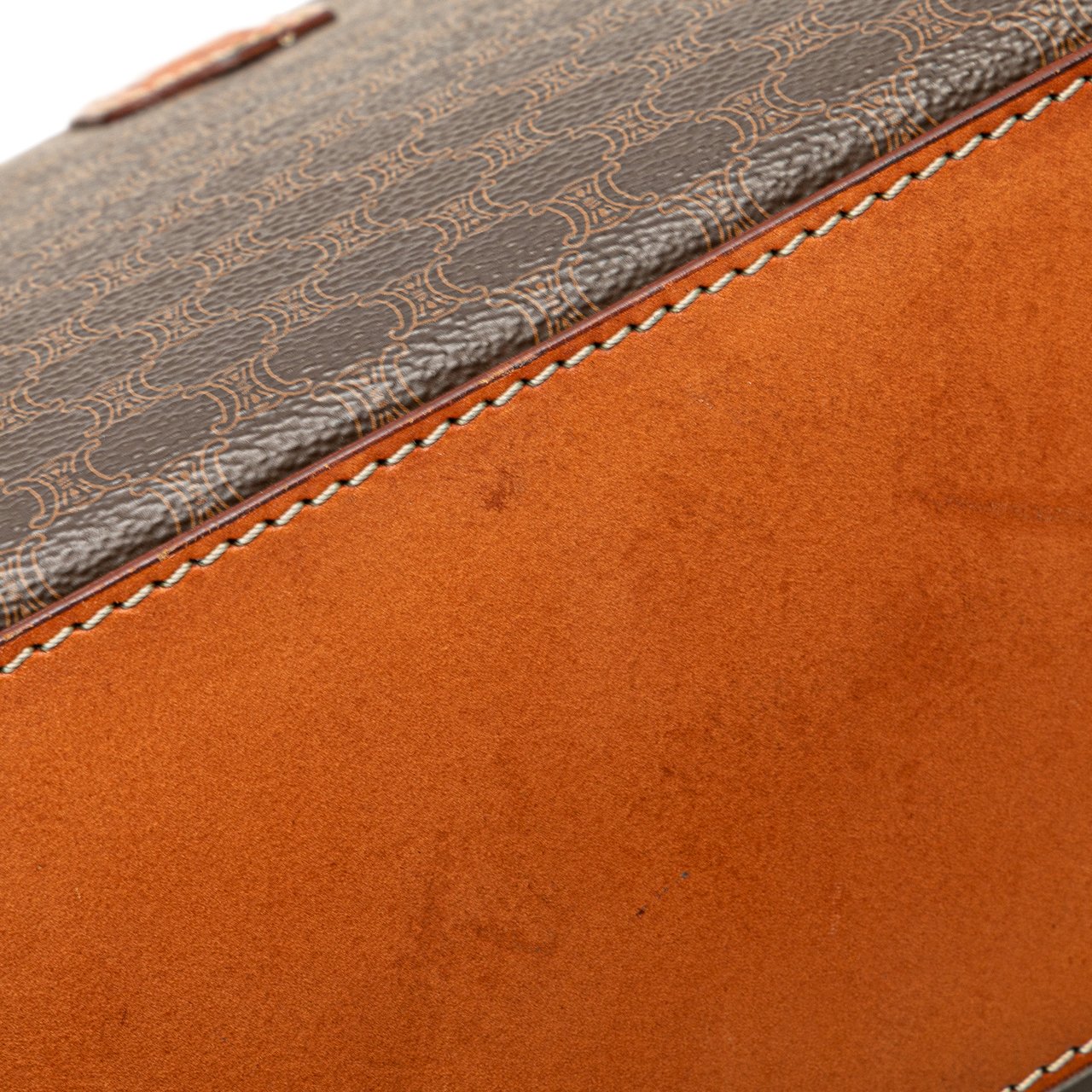 Celine Macadam Coated Canvas Handbag Bruin