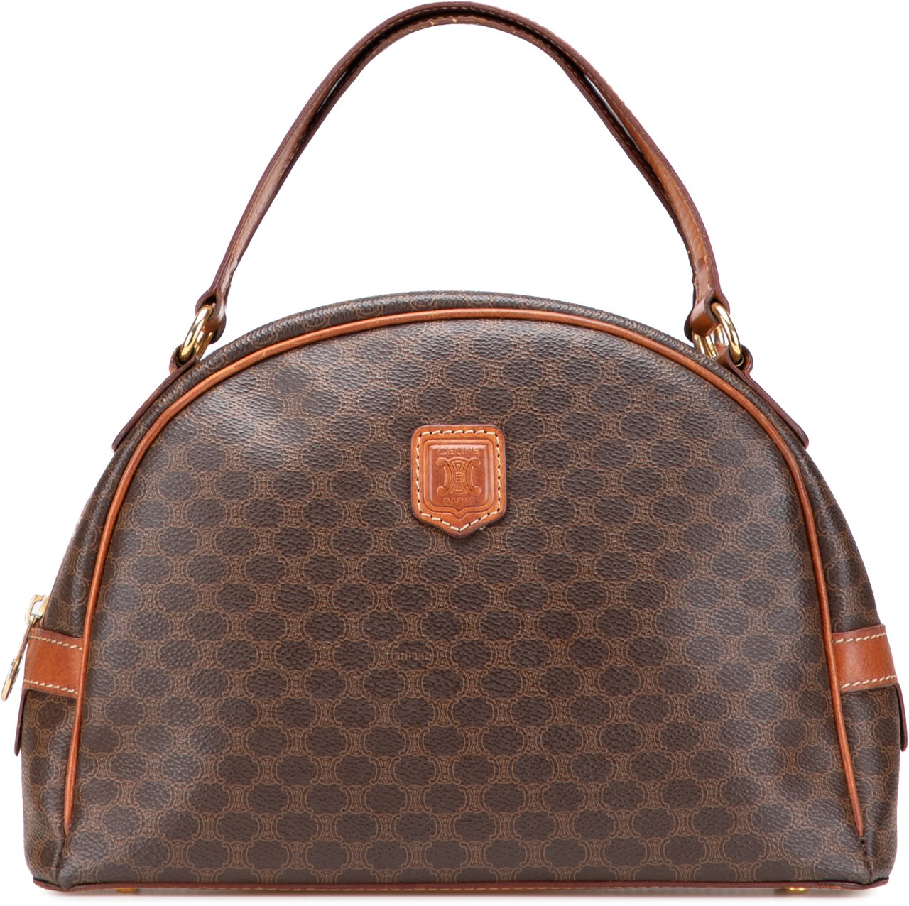 Celine Macadam Coated Canvas Handbag Bruin