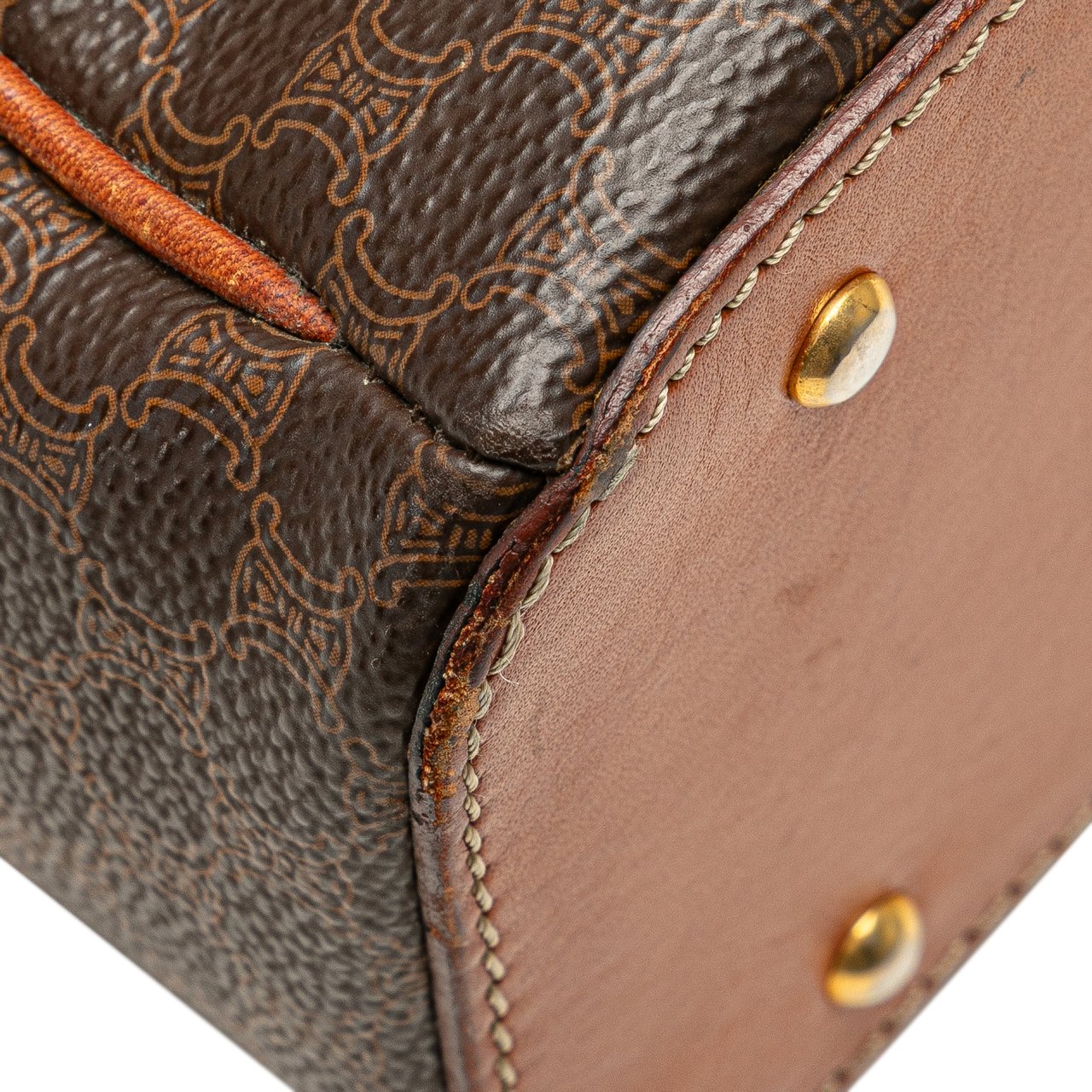 Celine Macadam Coated Canvas Handbag Bruin