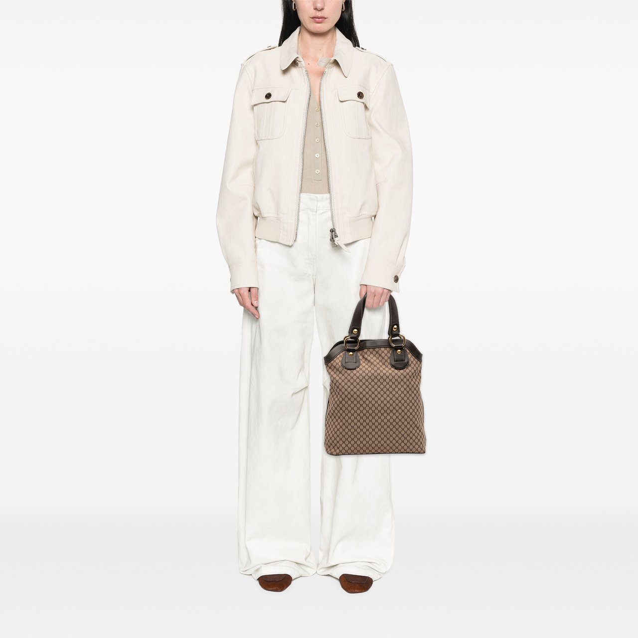 Celine Macadam Canvas Tote Bruin