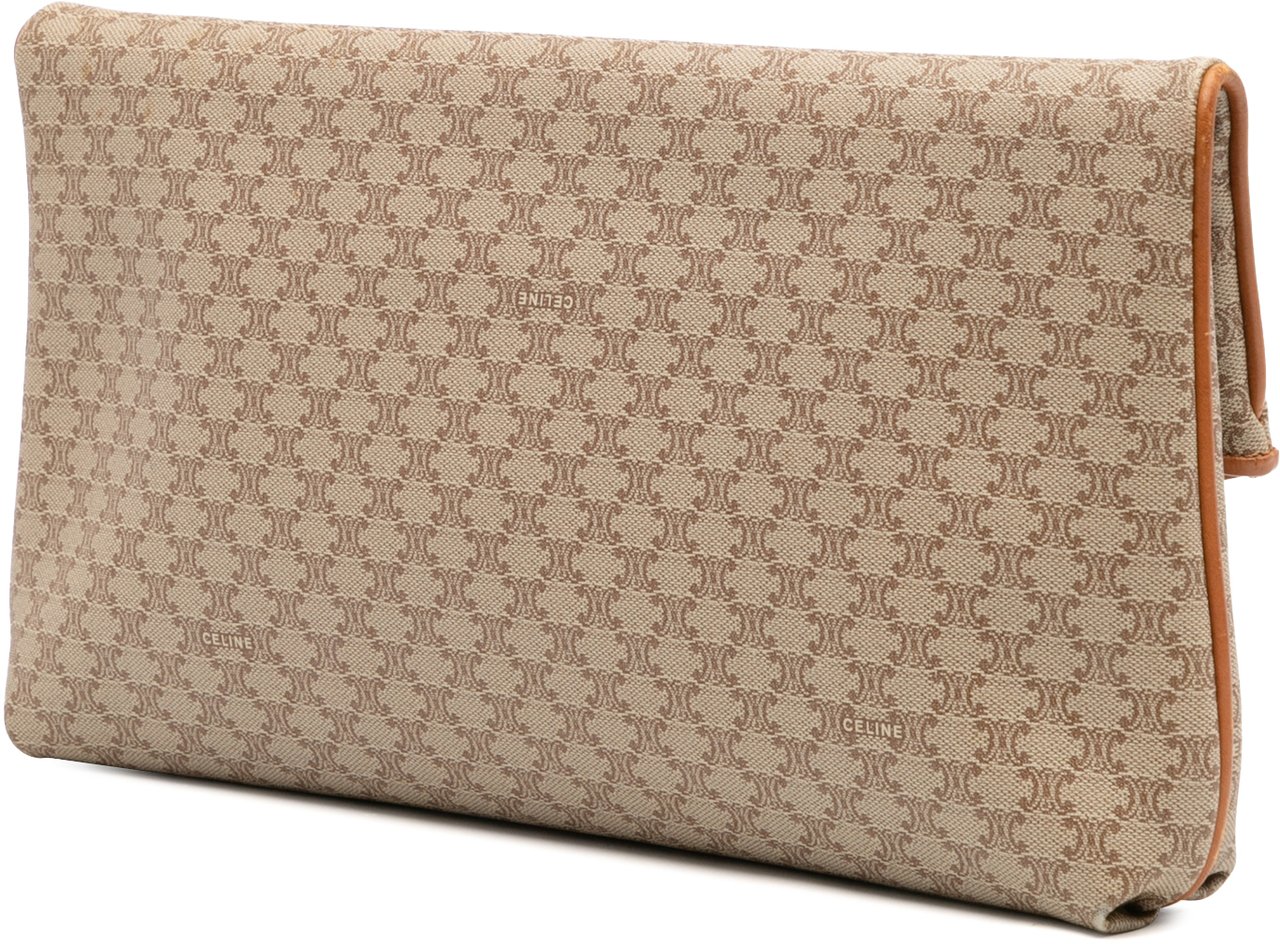 Celine Macadam Coated Canvas Clutch Bruin