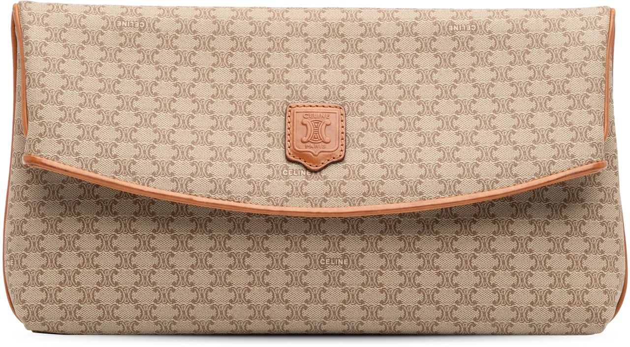 Celine Macadam Coated Canvas Clutch Bruin