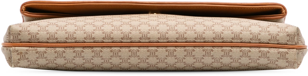 Celine Macadam Coated Canvas Clutch Bruin