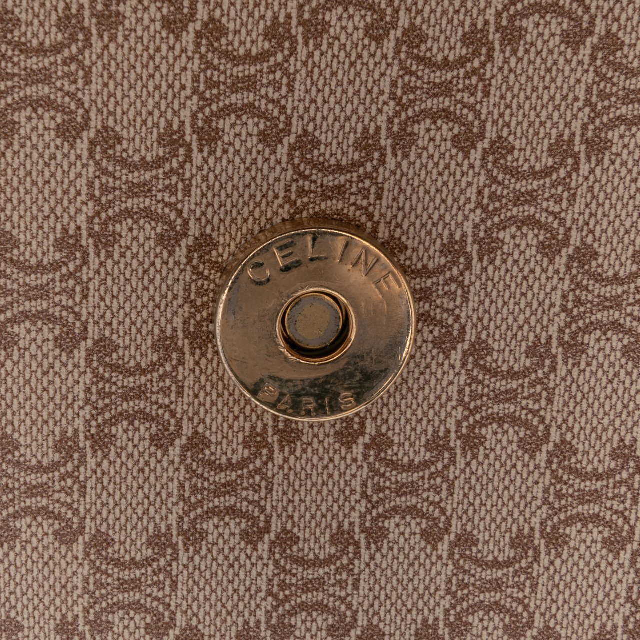 Celine Macadam Coated Canvas Clutch Bruin